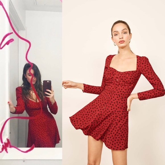 Reformation Dresses & Skirts - REFORMATION MILLA FLORAL RED DRESS SIZE 10